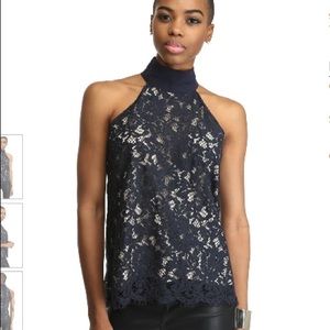 Abbeline Hi-Neck Lace Tank Top